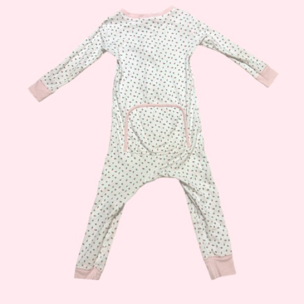 EUC TBBC rosebud print Footless zip up one piece pajamas size 3t - Picture 2 of 3